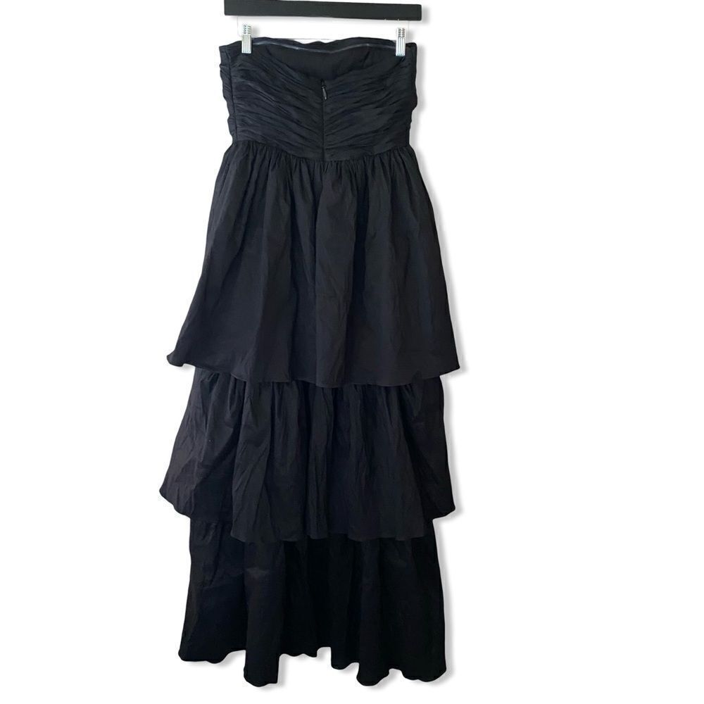 NWT Lovers and Friends Michie Maxi Dress Black high low gown taffeta Revolve S - Picture 5 of 10